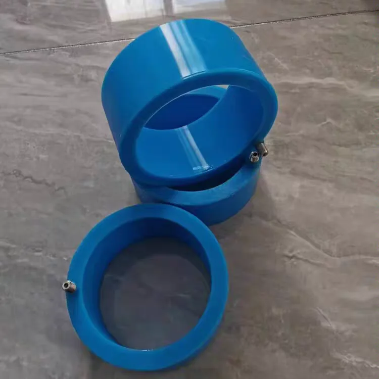 Blue custom inflatable seal ring and valve configuration - view 2 Blue custom inflatable seal ring and valve configuration, view 2