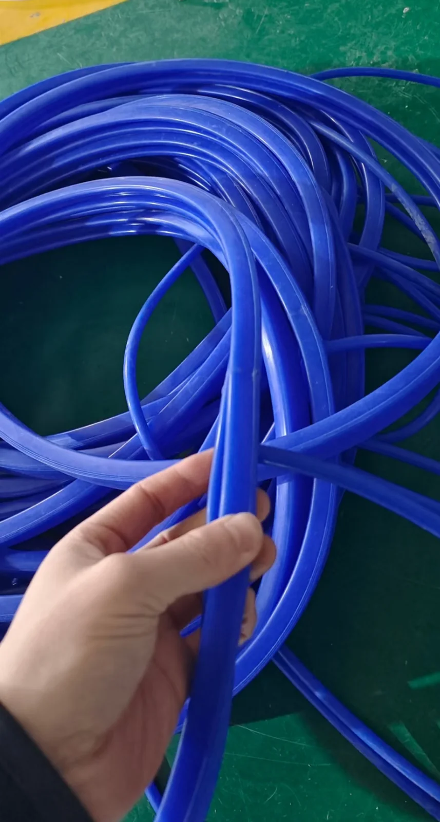 Blue custom inflatable seal ring and valve configuration - view 7 Blue custom inflatable seal ring and valve configuration, view 7