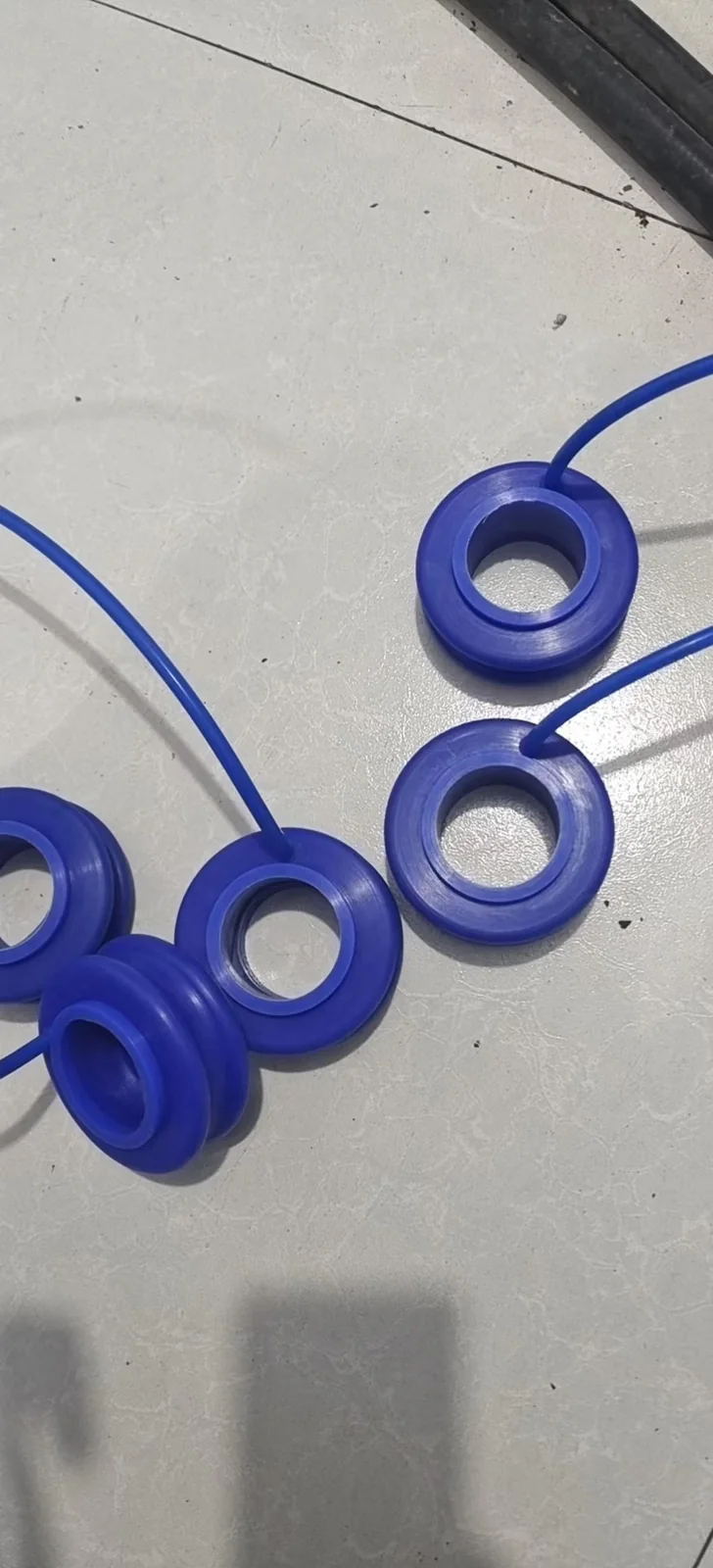 Blue custom inflatable seal ring and valve configuration - view 9 Blue custom inflatable seal ring and valve configuration, view 9