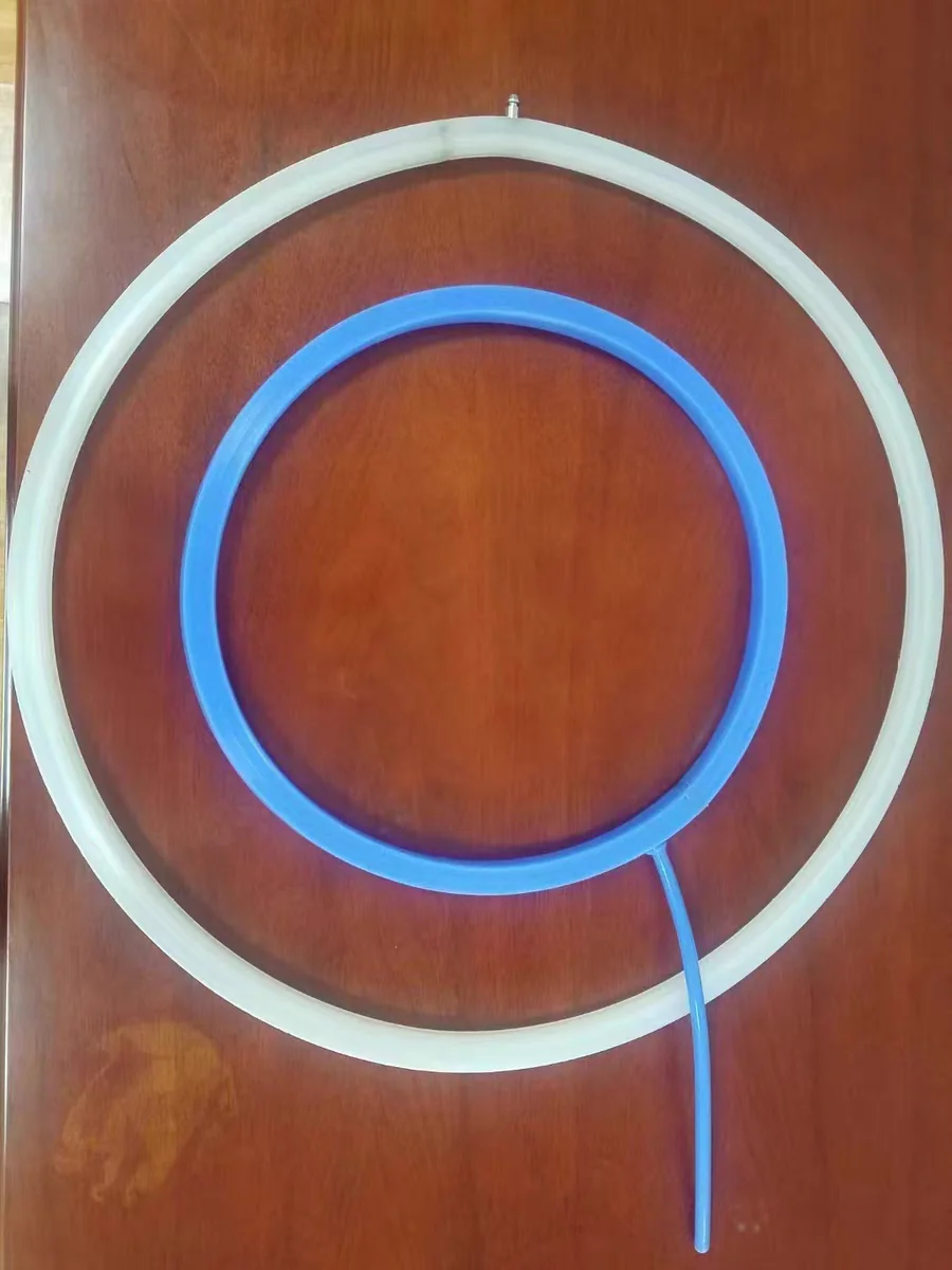 Blue custom inflatable seal ring and valve configuration - view 16 Blue custom inflatable seal ring and valve configuration, view 16