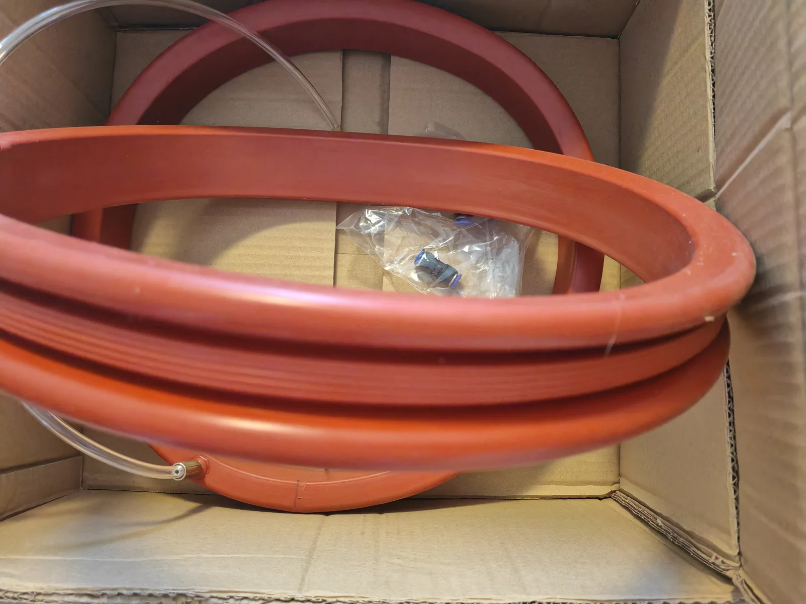 Red custom inflatable seal ring and valve configuration - view 10 Red custom inflatable seal ring and valve configuration, view 10