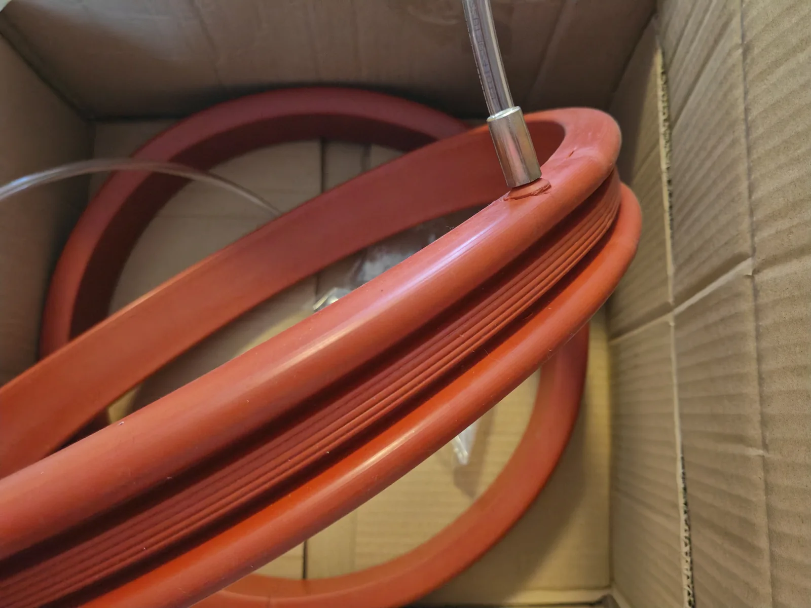 Red custom inflatable seal ring and valve configuration - view 11 Red custom inflatable seal ring and valve configuration, view 11