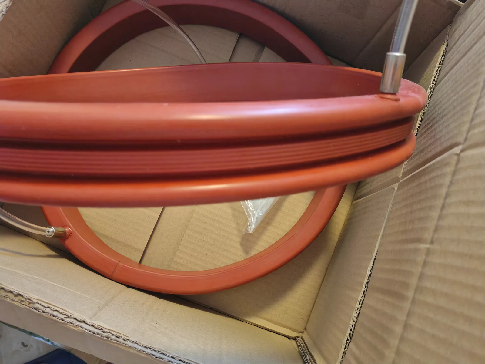 Red custom inflatable seal ring and valve configuration - view 12 Red custom inflatable seal ring and valve configuration, view 12