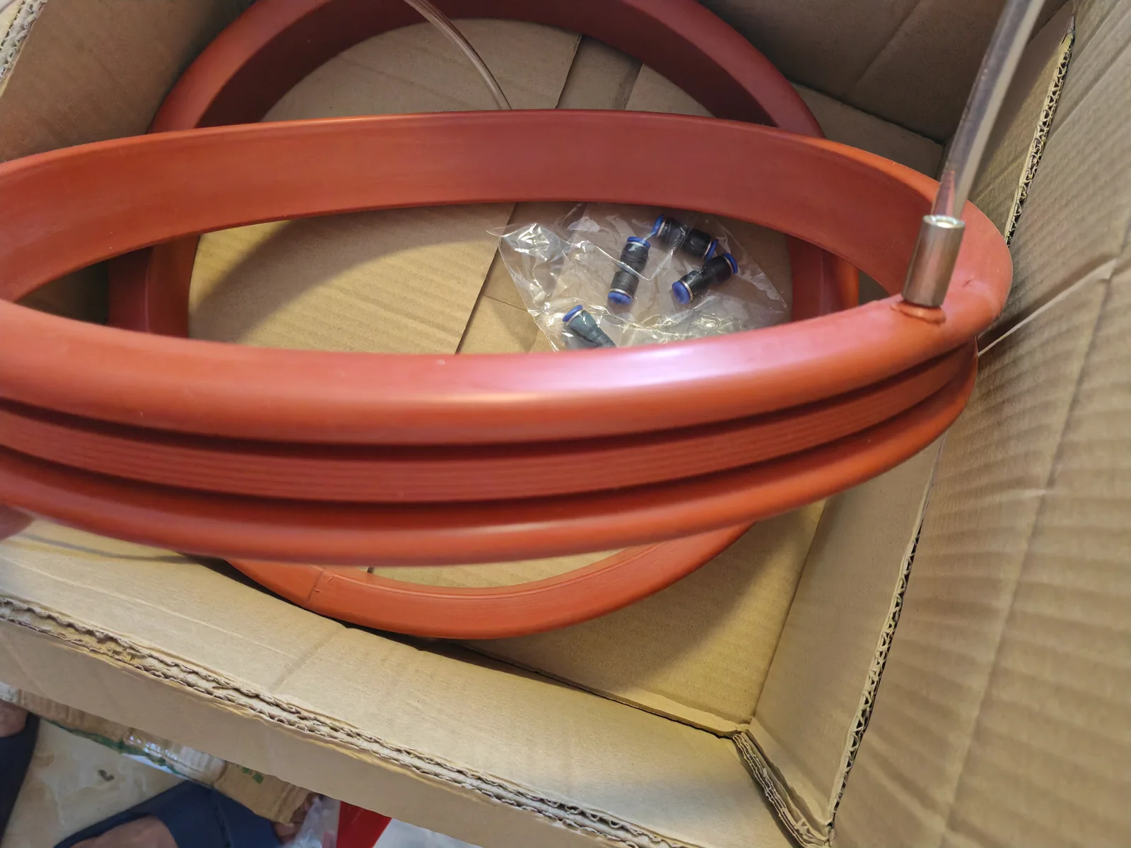 Red custom inflatable seal ring and valve configuration - view 13 Red custom inflatable seal ring and valve configuration, view 13