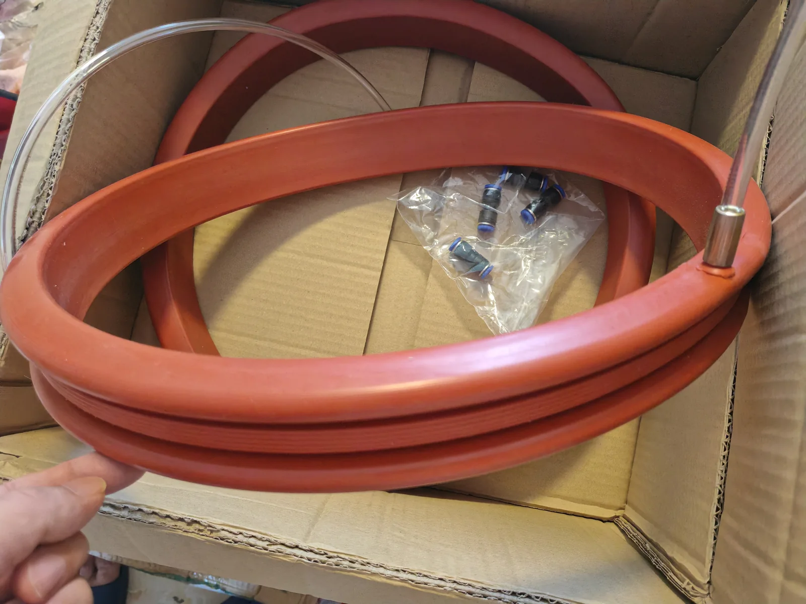 Red custom inflatable seal ring and valve configuration - view 14 Red custom inflatable seal ring and valve configuration, view 14