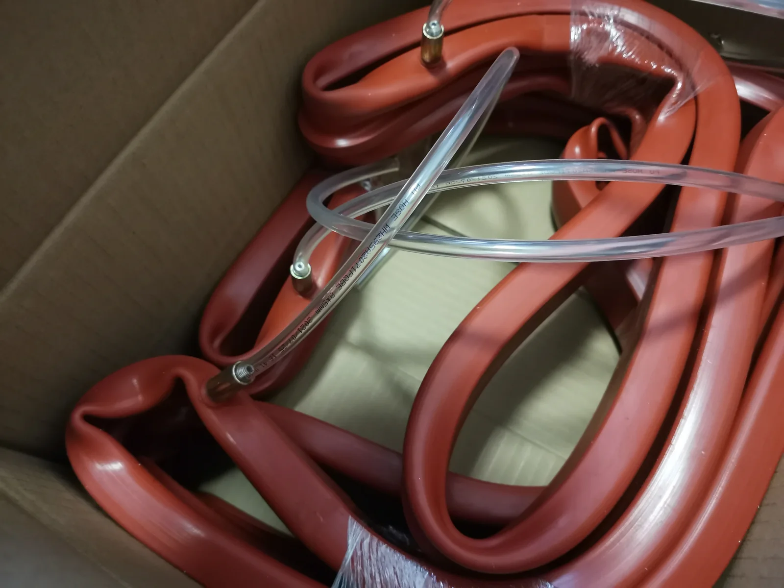 Red custom inflatable seal ring and valve configuration, view 18