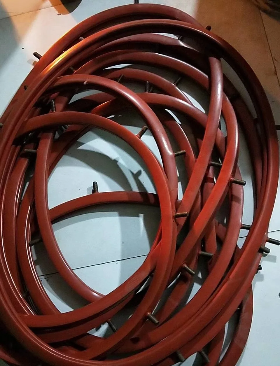 Red custom inflatable seal ring and valve configuration - view 21 Red custom inflatable seal ring and valve configuration, view 21