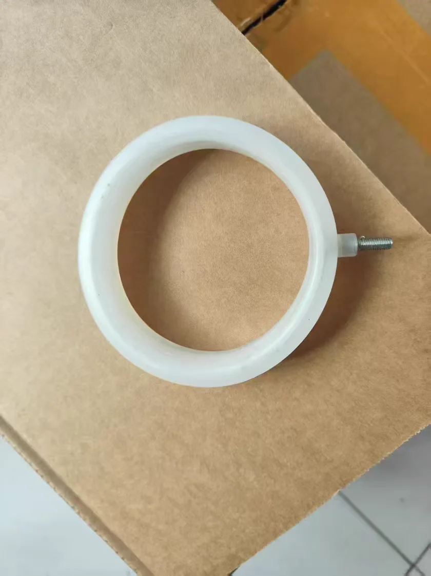 White custom inflatable seal ring and valve configuration - view 1 White custom inflatable seal ring and valve configuration, view 1