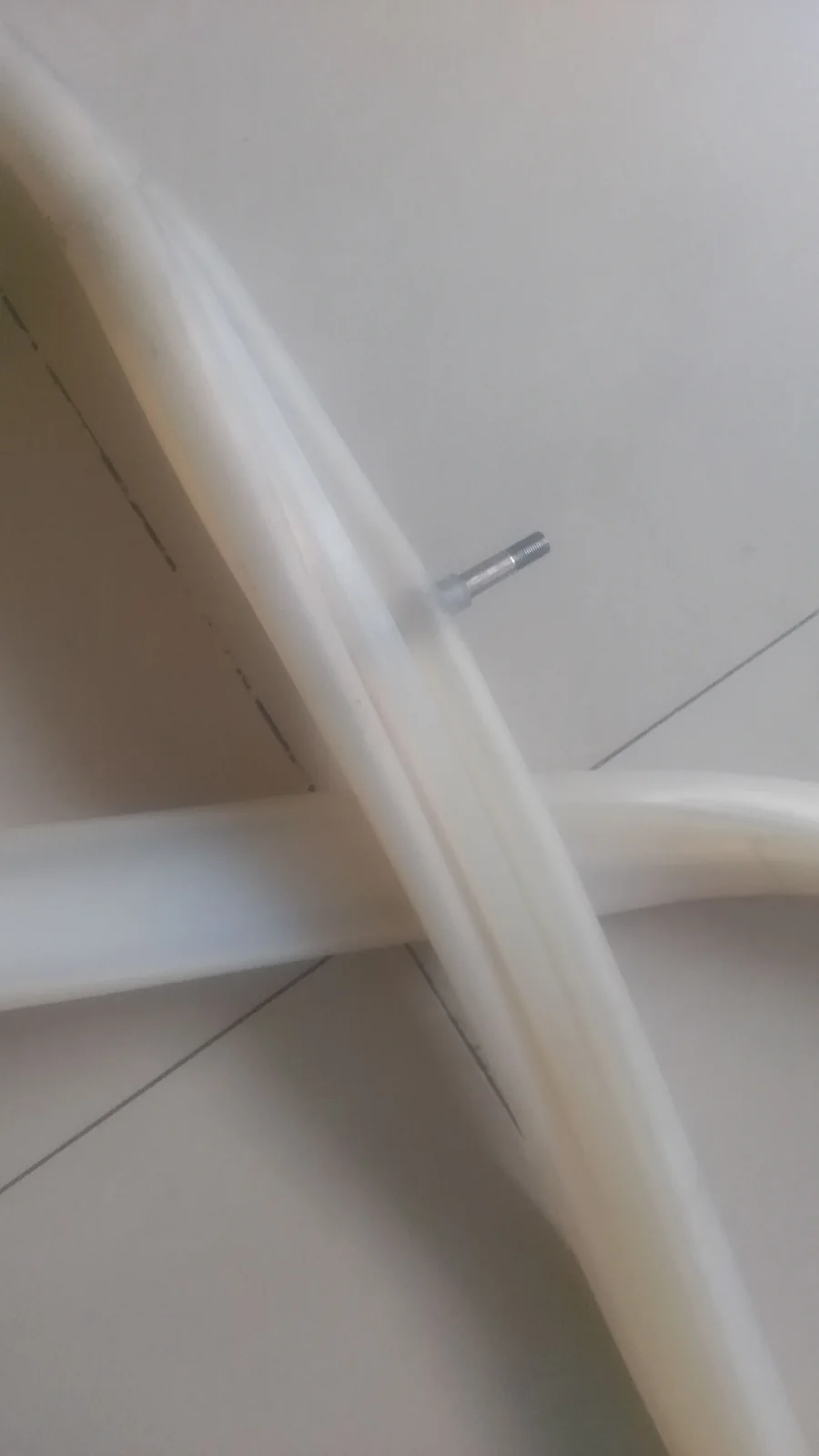 White custom inflatable seal ring and valve configuration - view 3 White custom inflatable seal ring and valve configuration, view 3