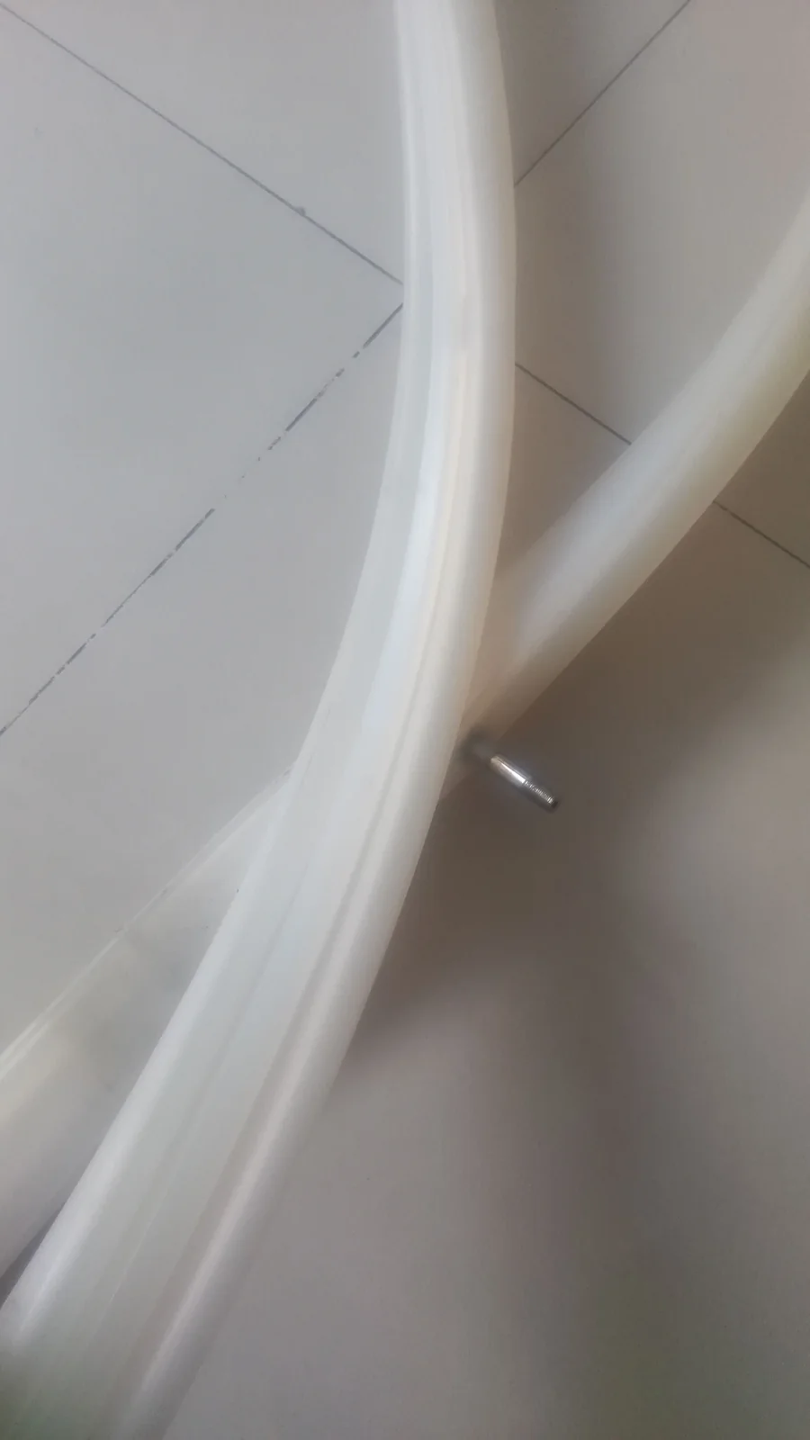 White custom inflatable seal ring and valve configuration - view 4 White custom inflatable seal ring and valve configuration, view 4