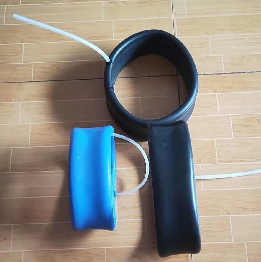 White custom inflatable seal ring and valve configuration, view 5